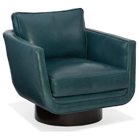 Modern Swivel Chair with Wood Pedestal Base